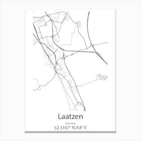 Laatzen,Germany Minimalist Map Canvas Print