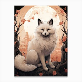 Tibetan Sand Fox Moon Illustration 4 Canvas Print