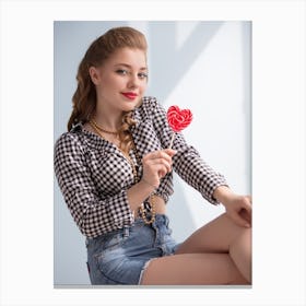 Lollipop Girl Canvas Print