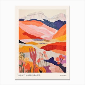 Mount Marcus Baker United States 1 Colourful Mountain Illustration Poster Canvas Print
