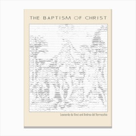 Ascii art Minimalist – The Baptism Of Christ By Leonardo Da Vinci And Andrea Del Ver – Classic Painting Canvas Print