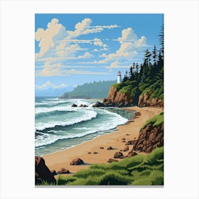 Cannon Beach Washington Retro Pop Art 7 Canvas Print