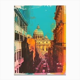 Rome Inspired Retro Polaroid 2 Canvas Print