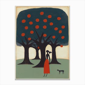 The Woman And The Apple Tree Canvas Print