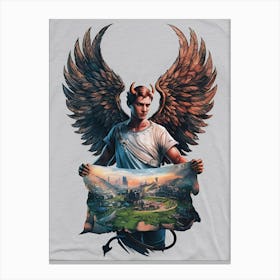 Angel Holding A Map 1 Canvas Print