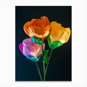 Bright Inflatable Flowers Portulaca 2 Canvas Print