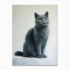 Russian Blue Cat Painting 1 Canvas Print