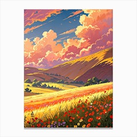 Poppies In The Meadow 2 Canvas Print