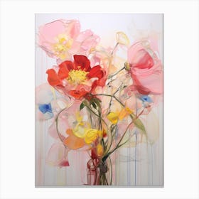 Abstract Flower Painting Peony 1 Canvas Print