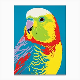 Andy Warhol Style Bird Budgerigar 2 Canvas Print