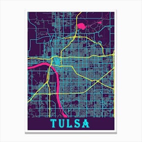 Tulsa Map Poster 1 Canvas Print