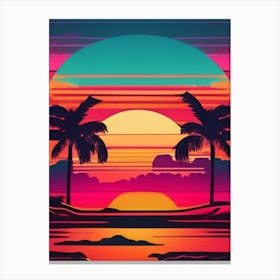 Retro Sunset Canvas Print