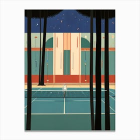 Tennis Court At Night 1 Canvas Print