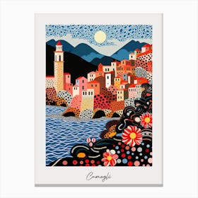 Poster Of Camogli, Italy, Illustration In The Style Of Pop Art 2 Canvas Print