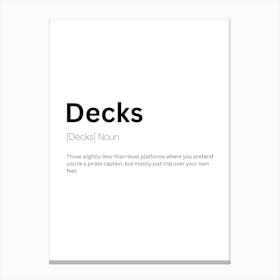 Decks Definition Meaning Canvas Print