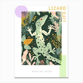 Forest Green Moorish Gecko Abstract Modern Illustration 4 Poster Canvas Print