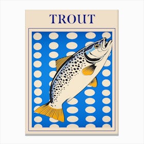 Trout Seafood Poster Canvas Print