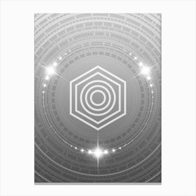Geometric Glyph in White and Silver with Sparkle Array n.0294 Canvas Print