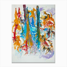Abstract Painting forest in fire acrylic painting  Canvas Print