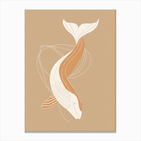 Whale Illustration - Boho, Line Art Canvas Print