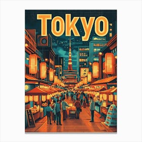 Aihrgdesign A 1970s Inspired Travel Poster For Tokyo 3 Canvas Print