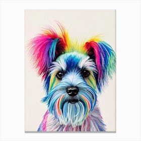 Miniature Schnauzer Rainbow Oil Painting dog Canvas Print