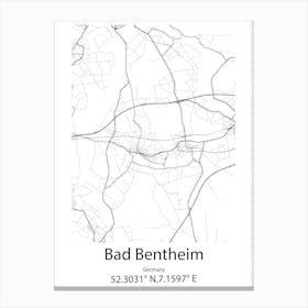 Bad Bentheim,Germany Minimalist Map Canvas Print