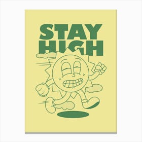 Retro Wall Art Vintage Decor Retro Cartoon Printable Art Retro Vintage Wall Art Stay High Trendy Retro Poster Canvas Print