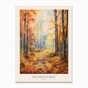Autumn Forest Landscape Bialowieza Forest Poland 1 Poster Canvas Print