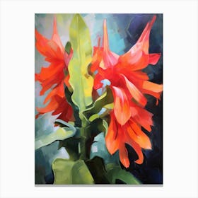 Cactus Painting Christmas Cactus 3 Canvas Print