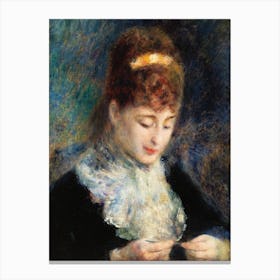 Woman Crocheting, Pierre Auguste Renoir Canvas Print