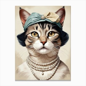 portrait of a cat from the 19th century Canvas Print