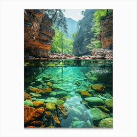 Clear Water In A Canyon Canvas Print