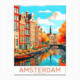 Amsterdam Netherlands City Travel Landscape Canvas Print