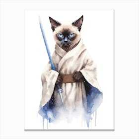 Siamese Cat As A Jedi 3 Canvas Print