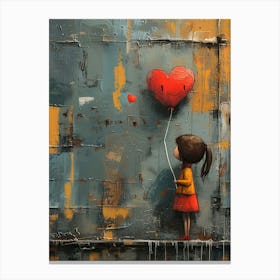 Heart Balloon Girl Canvas Print