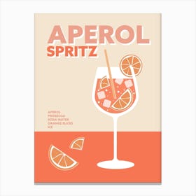 Aperol Spritz Cocktail Colourful Drink Wall Poster Canvas Print