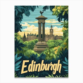 Aihrgdesign A Mid Century Modern Travel Poster For Edinburgh 4 Canvas Print