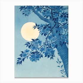 Moonlight Over A Cherry Tree Canvas Print