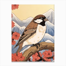 Bird Illustration House Sparrow 3 Canvas Print
