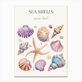 Watercolor Sea Shells 2 Canvas Print