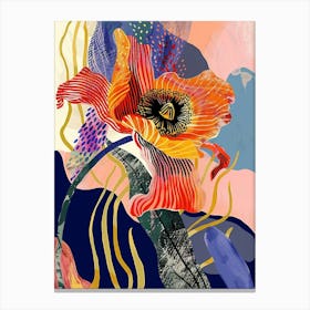 Colourful Flower Illustration Poppy 2 Canvas Print