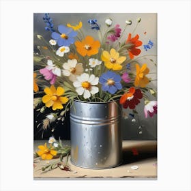 Flowers In A Can Canvas Print