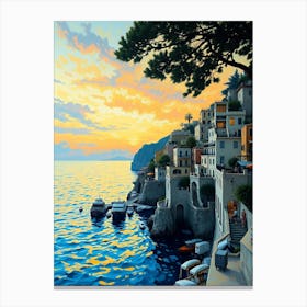 Sunset On The Amalfi Coast Canvas Print