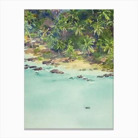 Andaman And Nicobar Islands India Watercolour Tropical Destination Canvas Print