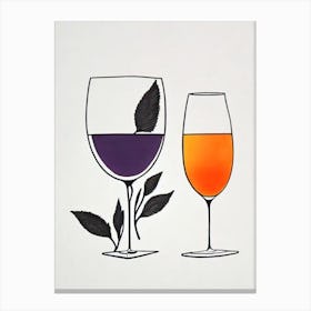 Bramble Picasso Line Drawing Cocktail Poster Canvas Print