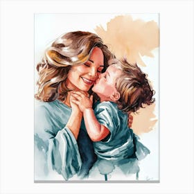 Mother Kissing Her Child Canvas Print