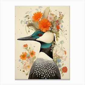 Bird With A Flower Crown Common Loon 1 Canvas Print