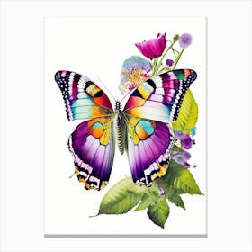 Butterfly In Park Decoupage 2 Canvas Print