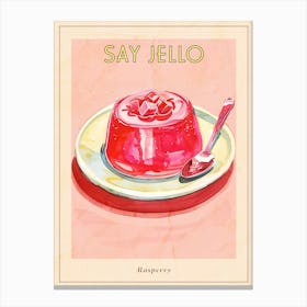 Pink Rasperry Jelly Retro Illustration Poster Canvas Print